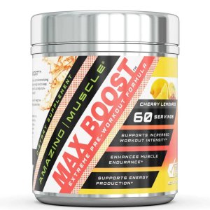 Amazing Muscle Max Boost Pre-Workout Formula Cherry Lemonade 549g