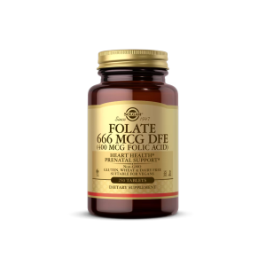 Folate 666 MCG DFE (FOLIC ACID 400 MCG) Tablets By Solgar - Supports Heart And Prenatal Support