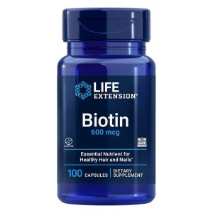 Life Extension Biotin 600 mcg – Essential Nutrient for Healthy Hair & Nails Dietary Supplement | 100 Capsules
