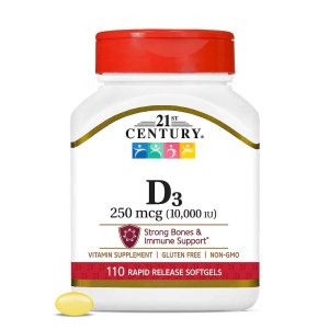 21st Century Vitamin D3 250 Mcg (10,000 Iu) 110 Softgels