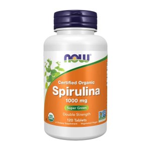 Now Foods Organic Spirulina 1000 Mg – Double Strength Super Green Formula – 120 Vegetarian Tablets