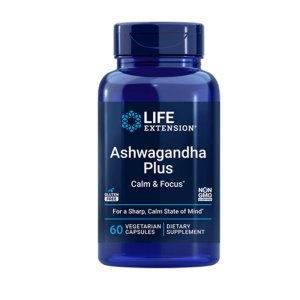 Life Extension Ashwagandha Plus Calm & Focus – 60 Vegetarian Capsules