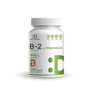 Deal Supplement Vitamin B2 400mg (Riboflavin) | with Magnesium Glycinate 400mg, 240 Capsules