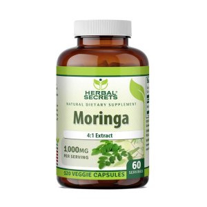 Herbal Secrets Moringa 4:1 Extract 1000 Mg per Serving 120 Veggie Capsules