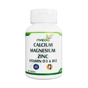 Nveda Calcium Magnesium Zinc with Vitamin D3 & B12 – 60 Tablets