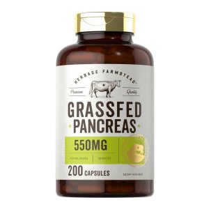Herbage Farmstead Grass Fed Beef Pancreas 550mg per serving | 200 Capsules