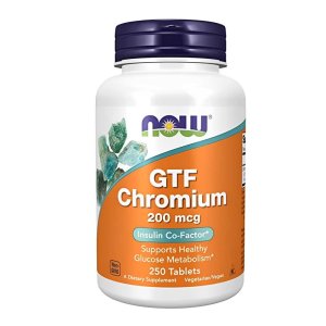 Now Foods Gtf Chromium 200mcg – Insulin Co-Factor & Glucose Metabolism Support (250 Vegan Tablets)
