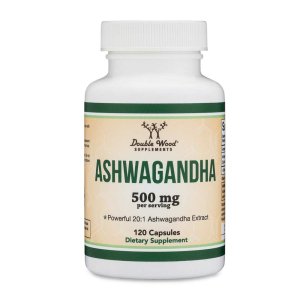 Double Wood Ashwagandha 500mg – High Potency 20:1 Extract (120 Capsules)