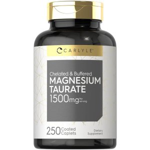 Carlyle Chelated & Buffered Magnesium Taurate 1500mg – 250 Coated Caplets