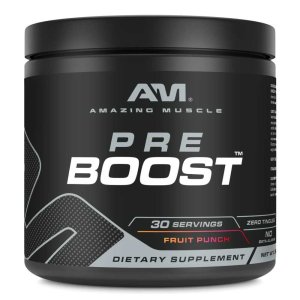 Amazing Muscle Pre Boost Pre-Workout Powder Fruit Punch Flavor 324g