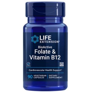 Life Extension Bio Active Folate & Vitamin B12 – 90 Vegetarian Capsules