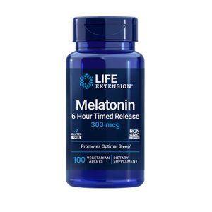 Life Extension Melatonin 6 Hour Timed Release 300 Mcg, 100 Vegetarian Tablets