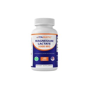 Vitamatic Magnesium Lactate 2000mg per Serving – 180 Tablets