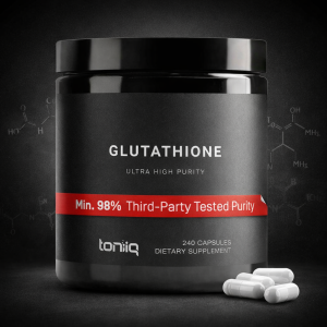 Toniiq Glutathione Ultra High Purity – 98% Pure, Third-Party Tested – 240 Capsules Dietary Supplement