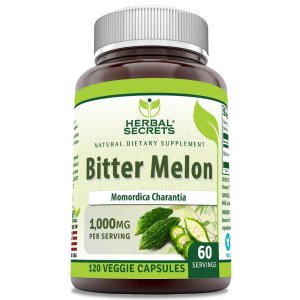 Herbal Secrets Bitter Melon 1000 Mg per Serving 120 Veggie Capsules