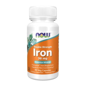 Now Foods Iron 36 Mg Double Strength – Gentle Non-Constipating – 90 Veg Capsules
