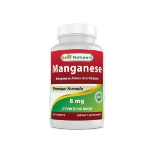 Best Naturals Manganese (Manganese Amino Acid Chelate) 8 mg- 250 Tablets