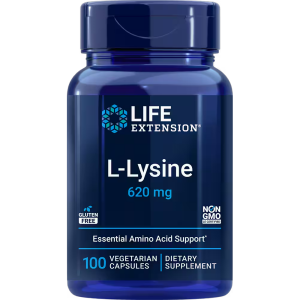 Life Extension L-Lysine 620MG - 100 Vegetarian Capsules | Essential Amino Acid Support | Non-GMO & Gluten-Free