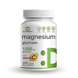 Deal Supplement Magnesium Glycinate 1,000mg Plus Vitamin C, 240 Capsules