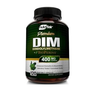 NutriFlair Premium DIM (Diindolylmethane) 400mg with BioPerine® – Supports Hormone Balance, Mood & Wellbeing Enhanced Absorption | 120 Vegetable Capsules | Dietary Supplement