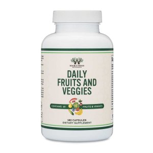 Double Wood Daily Fruits & Veggies – 49 Superfood Blend Capsules | 180