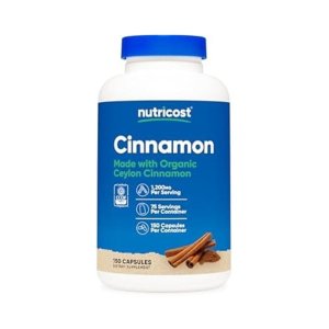 Nutricost Cinnamon 1200mg – Made with Organic Ceylon Cinnamon Dietary Supplement | 150 Capsules | 75 Servings per Container | CCOF Certified