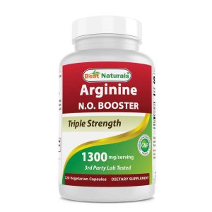 Best Naturals L-Arginine NO BOOSTER 1300 mg 120 Vegetarian Capsules