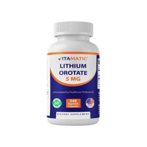 Vitamatic Lithium Orotate 5mg, 240 Veggie Capsules