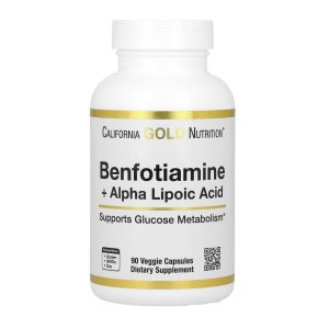 California Gold Nutrition Benfotiamine + Alpha Lipoic Acid – Supports Glucose Metabolism – 90 Capsules