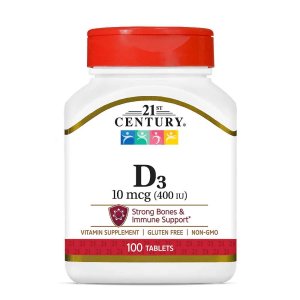 21st Century Vitamin D3 10 Mcg (400 Iu) 100 Tabs