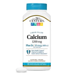 21st Century Calcium 1200 mg +D3 Liquid Filled 90 Rapid Release Softgels