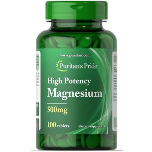 Puritan's Pride High Potency Magnesium 500mg – 100 Tablets