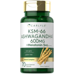 Carlyle Nutritionals KSM-66 Ashwagandha 600mg per serving | 70 Capsules