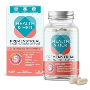 Health & Her Premenstrual Multi-Nutrient Support - 60 Capsules | PMS Relief with Vitamins, Minerals & Botanicals
