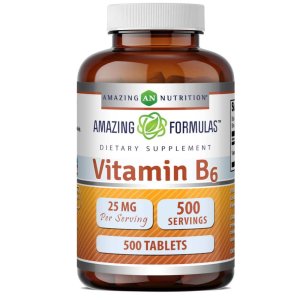 Amazing Formulas Vitamin B6 (as Pyridoxine H Cl) 25 Mg 500 Tablets