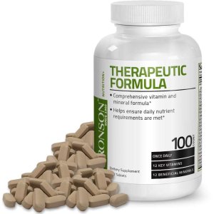 Bronson Vitamins Therapeutic Formula Once Daily Multivitamin - 100 Tablets