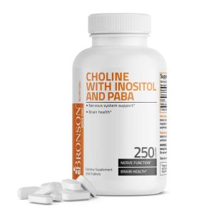Bronson Vitamins Choline with Inositol and Paba - 250 Tablets