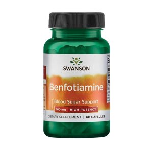 Swanson Benfotiamine – 160mg High Potency – Blood Sugar Support – 60 Capsules