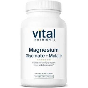 Vital Nutrients Magnesium Glycinate + Malate – Stress & Sleep Support