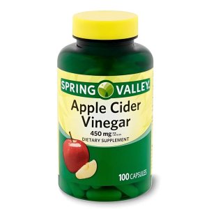 Spring Valley Apple Cider Vinegar 450mg – 100 Capsules, Dietary Supplement