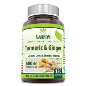 Herbal Secrets Turmeric & Ginger 500 Mg 180 Veggie Capsules