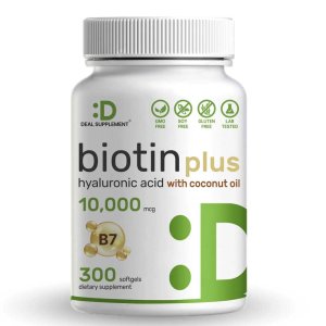 Deal Supplement Biotin Pius 10,000mcg & Hyaluronic Acid 25mg – 300 Softgels