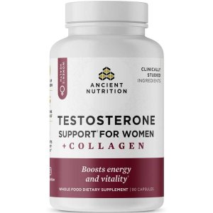 Ancient Nutrition Testosterone Support for Women + Collagen 90 caps