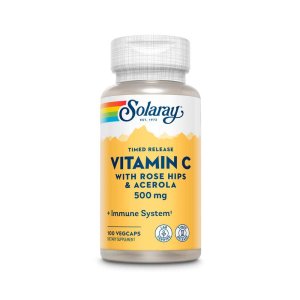 Solaray Vitamin C with Rose Hips & Acerola 500mg 100 Caps