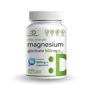 Deal Supplement Max Strength Magnesium Glycinate 500mg Per Serving, 240 Capsules