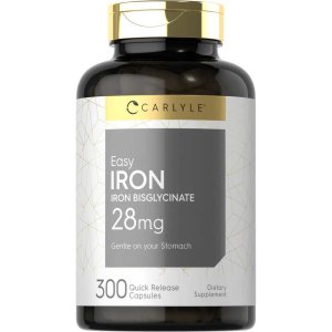 Carlyle Nutritionals Iron Bisglycinate 28mg | 300 Capsules