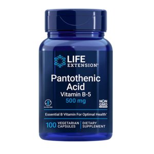 Life Extension Pantothenic Acid Vitamin B-5 500 Mg, 100 Vegetarian Capsules