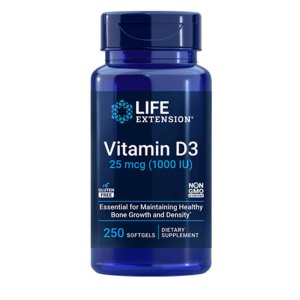 Life Extension Vitamin D3 25 mcg (1000 IU), 250 softgels