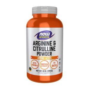 Now Sports Arginine & Citrulline Powder – Nitric Oxide Booster 340g