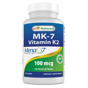Best Naturals MK-7 Vitamin K2 100 mcg 60 Vegetarian Capsules